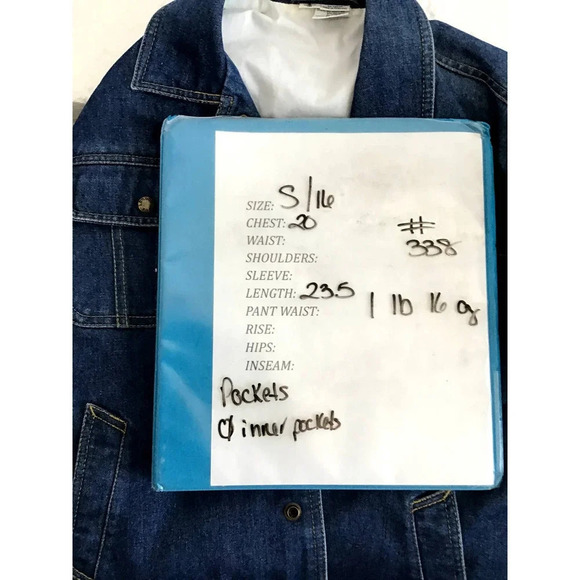 Vintage London Fog Size Small (16) Blue Denim Jean Turbo Jacket - Picture 14 of 14